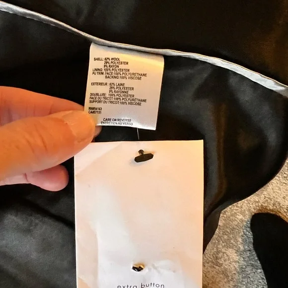 Calvin Klein Black Double-Breasted Trench Coat - Picture 6 of 9